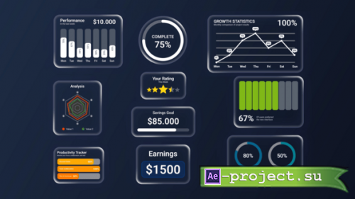 Videohive - Glassmorphism Infographic - 59527463 - Project for After Effects