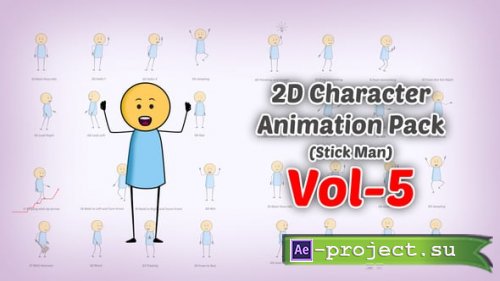 Videohive - 2D character Animation Pack Vol 5 (Stick Man) - 59580923 - Project for After Effects