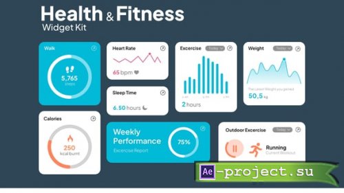 Videohive - Health & Fitness UI Kit - 59598360 - Project for After Effects