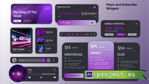 Videohive - Music UI Kit - 59599014 - Project for After Effects