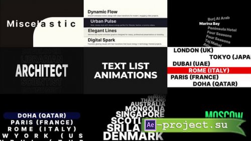 Videohive - Looping Text List Animation Pack - 59619277 - Project for After Effects