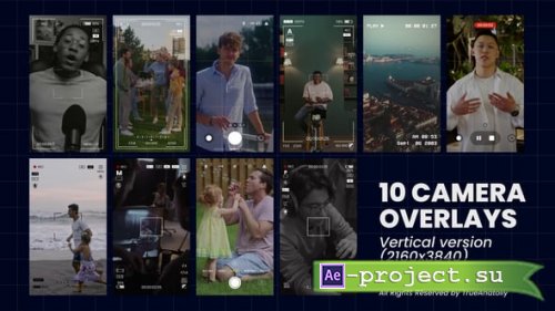 Videohive - 10 Vertical Camera Overlays Pack - 59619168 - Project for After Effects