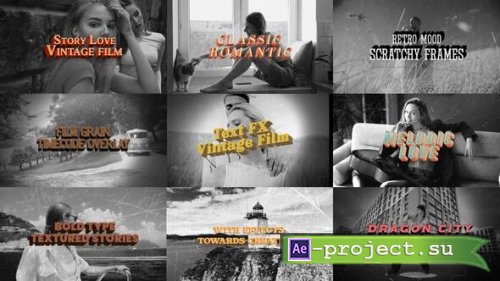 Videohive - Retro Text & Vintage Overlay FX Pack  Grainy Titles & Film Textures - 59623110
