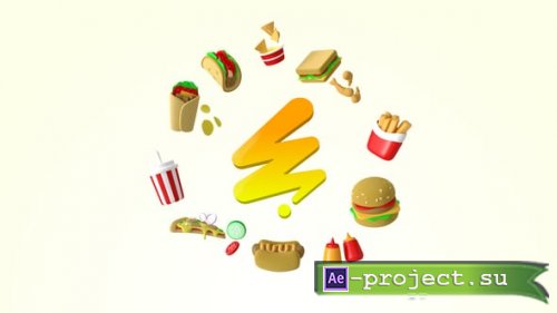 Videohive - Fast Food 3D Logo - 59654627 - Project for After Effects