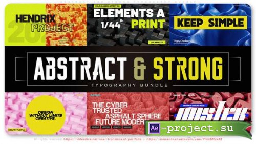 Videohive - Abstract and Strong Typography Bundle - 59673947 - Project for After Effects