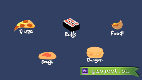 Videohive - Looped Food Animations And Titles for After Effects - 59597268