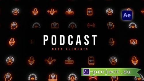 Videohive - Podcast Neon Elements - 59682246 - Project for After Effects