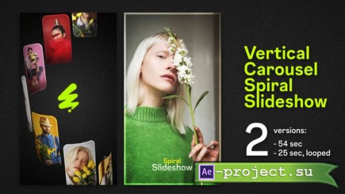 Videohive - Vertical Carousel Spiral Slideshow - 59694743 - Project for After Effects