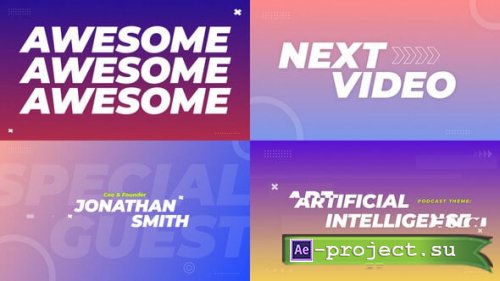 Videohive - Gradient Transitions with Text - 59693956 - Project for After Effects