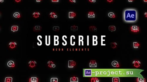 Videohive - Subscribe Neon Elements - 59736231 - Project for After Effects