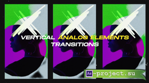 Videohive - Verical Analog Spray Elements Transitions - 59767800 - Project for After Effects