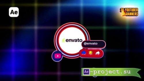 Videohive - 3D YouTube Subscribe & Like Banners - 59710355 - Project for After Effects