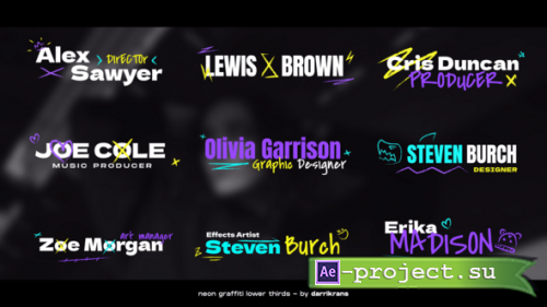 Videohive - Neon Graffiti Lower Thirds / AE - 59429582 - Project for After Effects