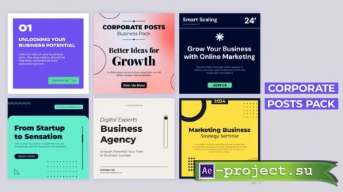 Videohive - Corporate Posts Pack - 59843185 - Project for After Effects