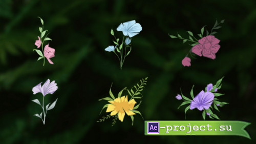 Videohive - Flower Romantic Animation Elements - 59862845 - Project for After Effects