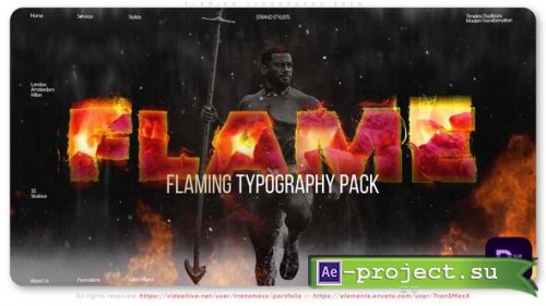 Videohive - Flaming Typography Pack - Burning Text Collection for Adobe Premiere Pro - 59830713