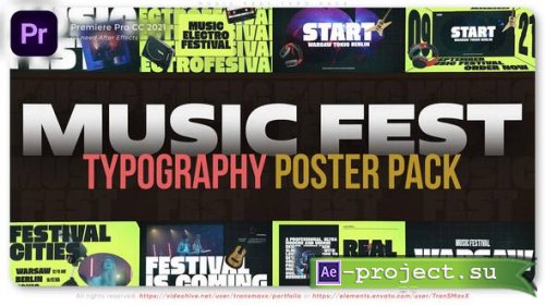 Videohive - Music Fest Typo Pack for Adobe Premiere Pro - 59830567