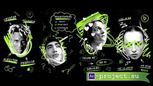 Videohive - Scribble Head Collage Stories - 59905466 - Project for After Effects