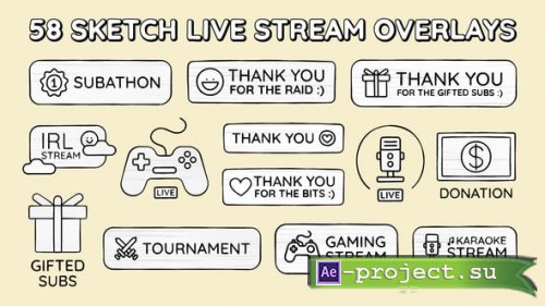 Videohive - Sketch Live Stream Overlays - 59901739 - Project for After Effects