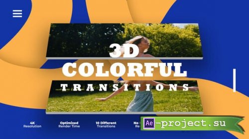 Videohive - 3D Colorful Transitions - 59920249 - Project for After Effects