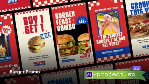 Videohive - Reels - Burger Promo After Effects Project Files - 59926770 - Project for After Effects