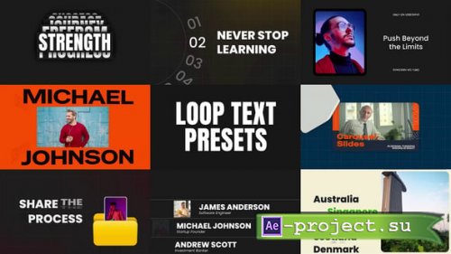 Videohive - Looping Text Sliders Animation - 59929974 - Project for After Effects