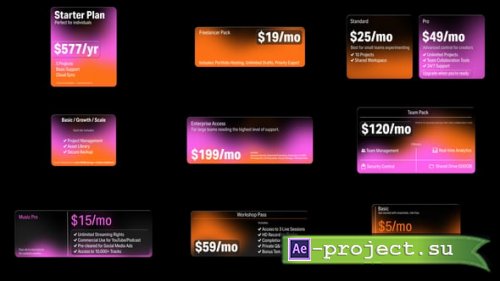 Videohive - Pricing Table Glass - 59944823 - Project for After Effects