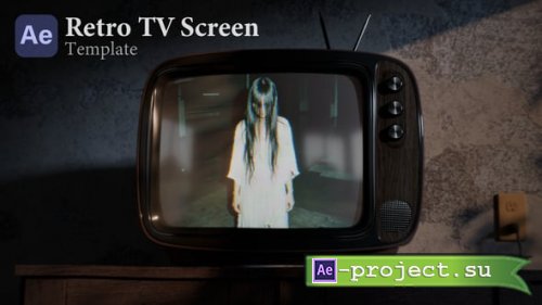 Videohive - Retro TV Screen Template  Thunderstorm Horror VHS Look  AE Mockup (Horizontal + Vertical) - 58975175