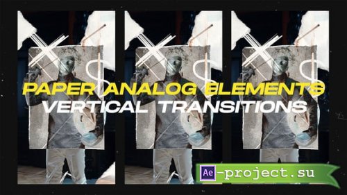 Videohive - Paper Analog Elements Vertical Transitions || After Effects - 59946978 - Project for After Effects