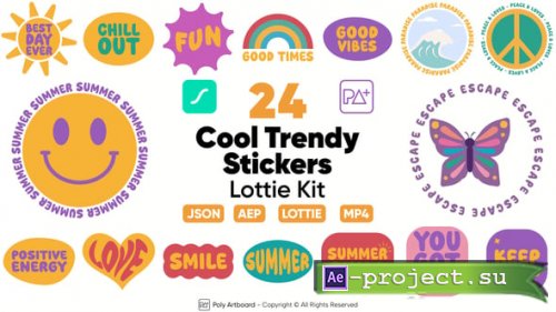 Videohive - Cool Trendy Stickers Lottie Set - 59953561 - Project for After Effects