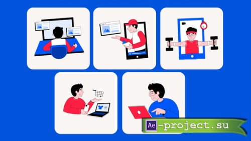 Videohive - Online Activity Illustration - 59946584 - Project for After Effects