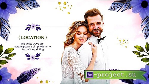 Elegant Floral Wedding Invitation Slideshow - Project for After Effects