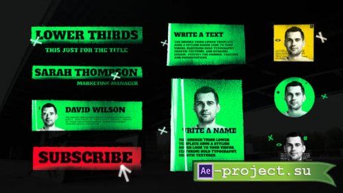 Videohive - Stylish Grunge Lower Thirds - 60023763 - Project for After Effects