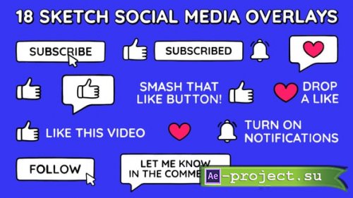 Videohive - Sketch Social Media Overlays - 60034877 - Project for After Effects
