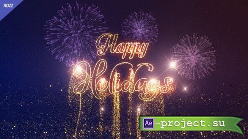 Videohive - Happy Holidays Gold Line Flares Black - 60074111 - Project for After Effects