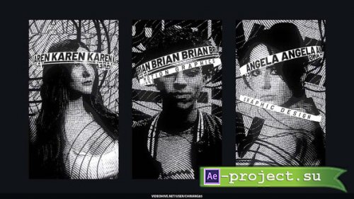 Videohive - Black Glitch Lines Poster Stories - 59882046 - Project for After Effects