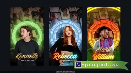 Videohive - Neon Photo Poster Stories - 60017540 - Project for After Effects