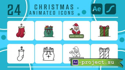Videohive - set of christmas icons pack animation video - 59549925 - Project for After Effects