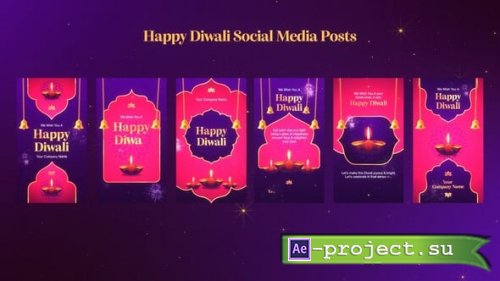 Videohive - Happy Diwali Social Media Posts - 60145300 - Project for After Effects