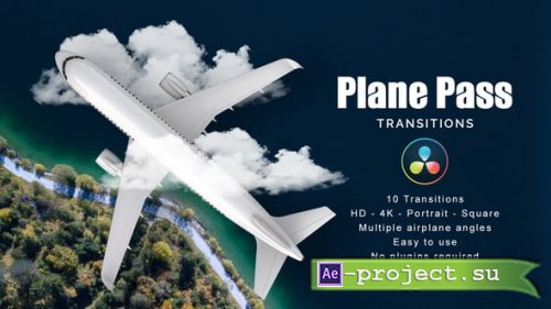 Videohive - Plane Pass Transitions | DaVinci Resolve - 60139147