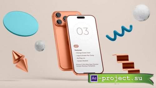 Videohive - Floating Phone 17 App Preview Screen Template - 60147110 - Project for After Effects