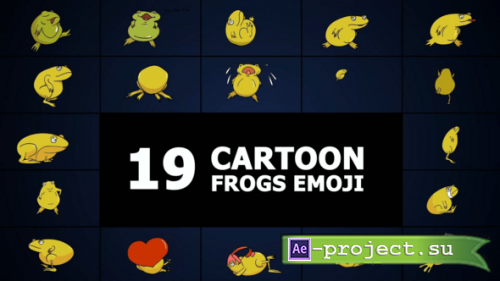 Videohive - Cartoon Frogs Emoji for After Effects - 60155191 - Project for After Effects
