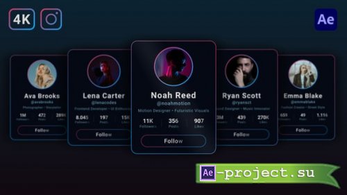 Videohive - Profile Cards Carousel - 60285986 - Project for After Effects