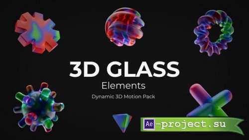 Videohive - 3D Glass Colorful Elements  Vibrant Transparent Shapes Pack - 60251518