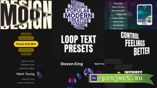 Videohive - Looping List Text Animations - 60365331 - Project for After Effects