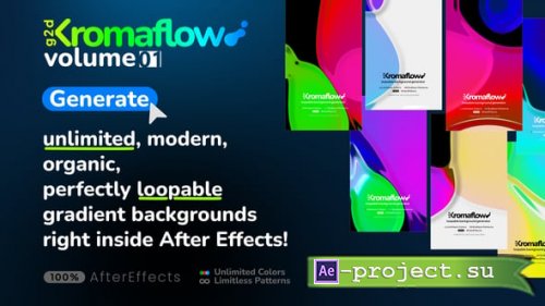 Videohive - Generative Organic Fluid Gradient Background Loops - Kromaflow Volume 01 - 60296036