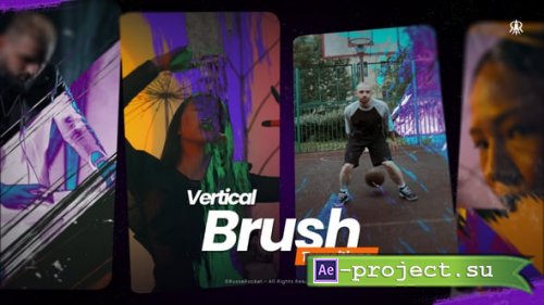 Videohive - Vertical Brush Transitions - 60377317 - Project for After Effects