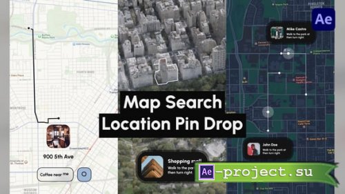 Videohive - Map Search & Location Pin Drop - 60384798 - Project for After Effects