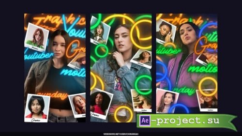 Videohive - Neon Photo Memories Stories - 60362834 - Project for After Effects