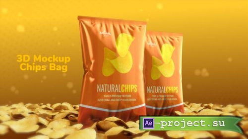 Videohive - 3D Mockup Potato Chips Bag - 60409131 - Project for After Effects
